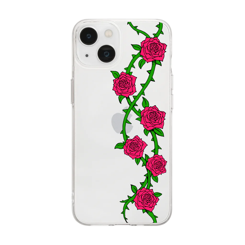 ダニーズ事務所の薔薇の腕 Soft Clear Smartphone Case