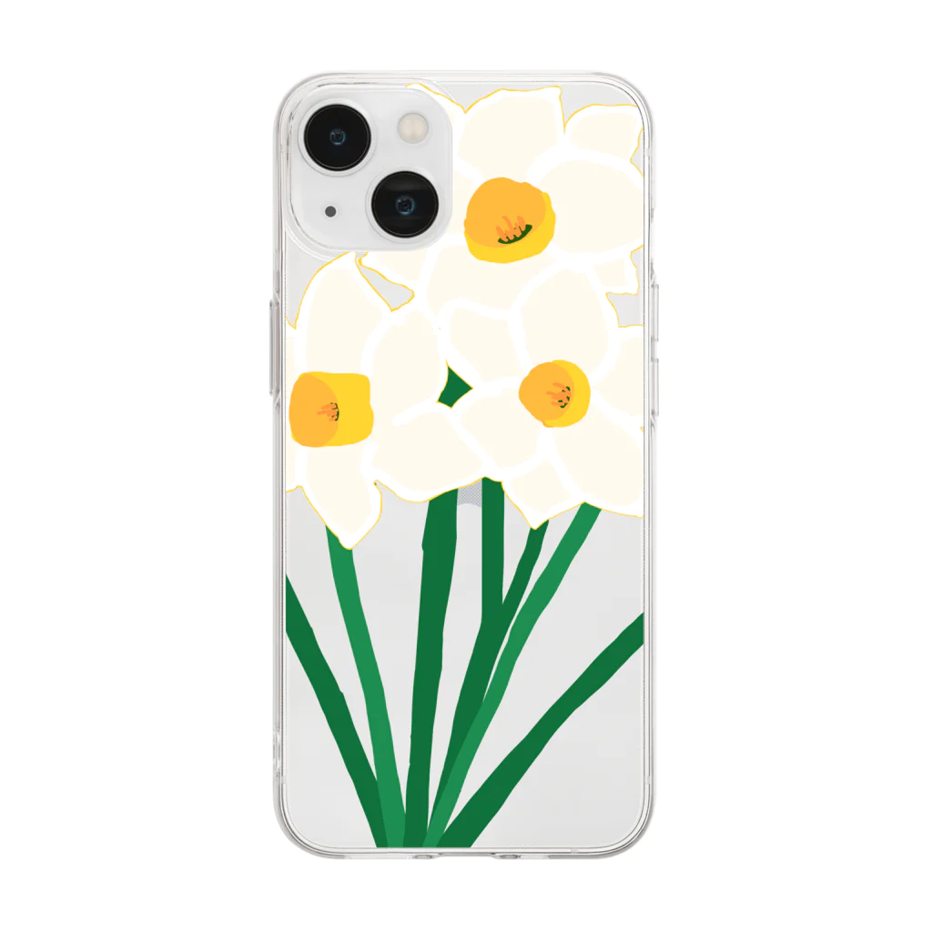 flower-flowersのflower L Soft Clear Smartphone Case