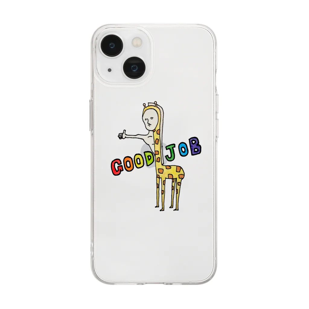 グッジョブきりんのgoodjobキリン Soft Clear Smartphone Case