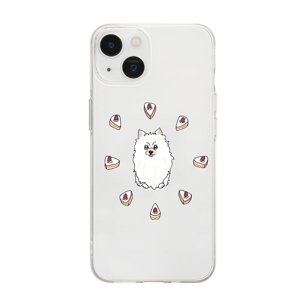 Hinanochin.shopのa pomeranian / shortcake Soft Clear Smartphone Case