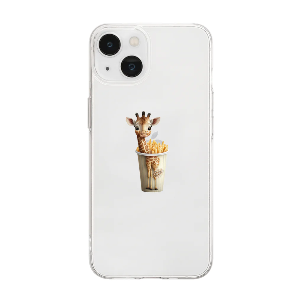 Foodie-animalsのきりんポテト Soft Clear Smartphone Case