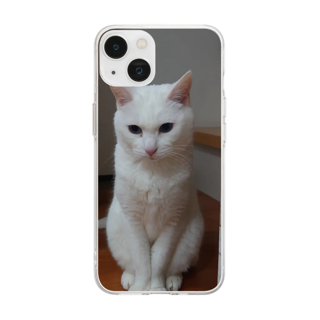 しろねこまるのしろねこまる Soft Clear Smartphone Case