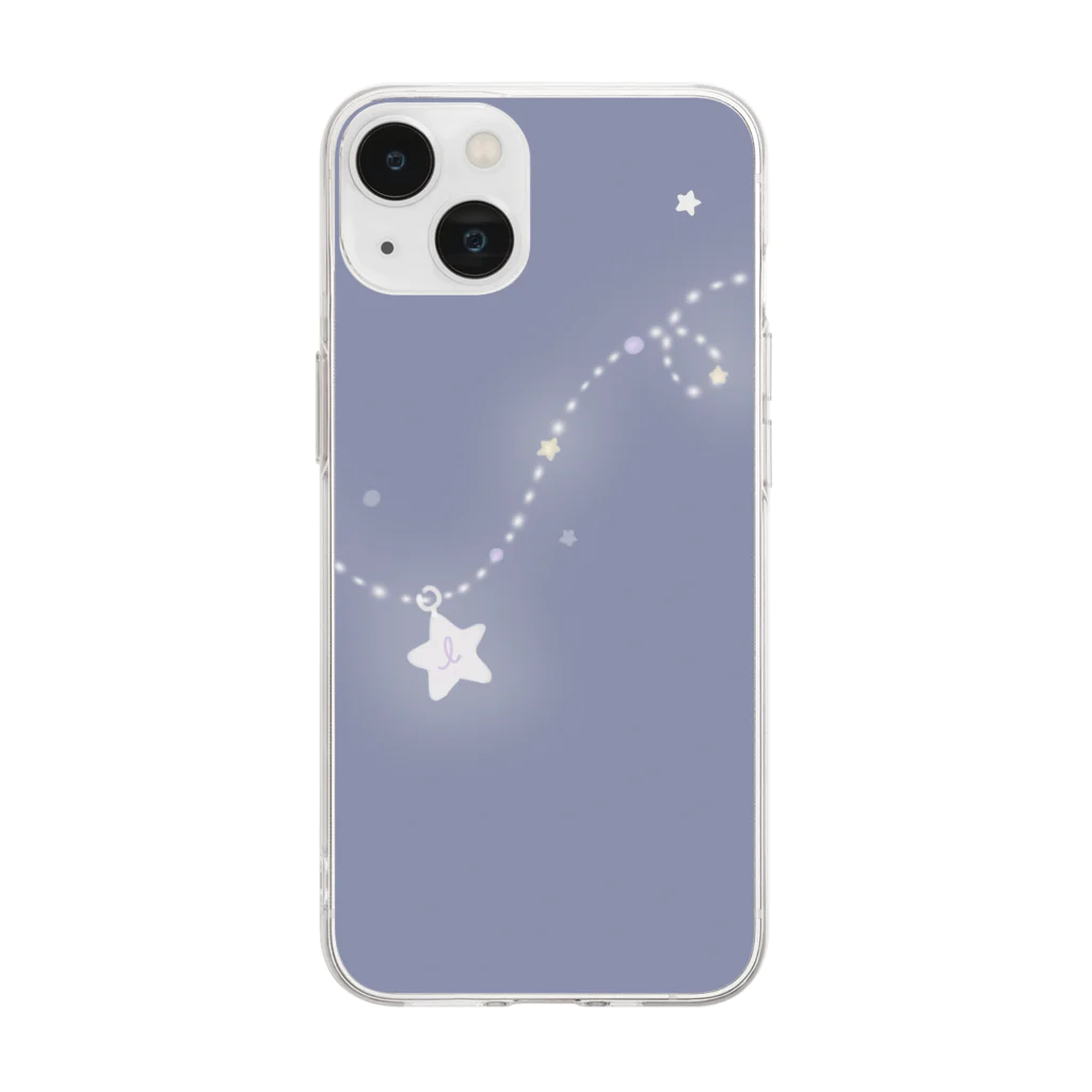 さりげなイニシャル｜ほわいと日和の夜空 『ｌ(エル) 』 Soft Clear Smartphone Case