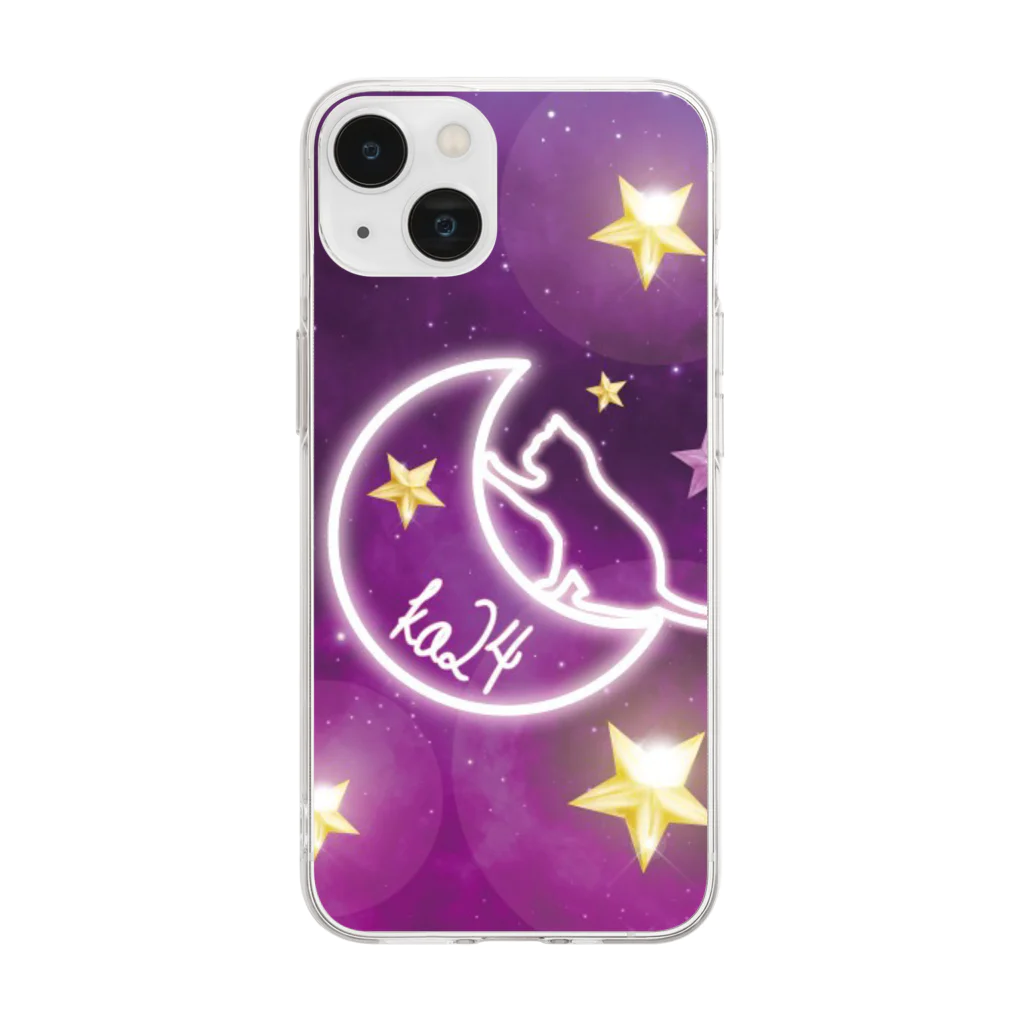 kn121824のかなにゃんスマホケース Soft Clear Smartphone Case