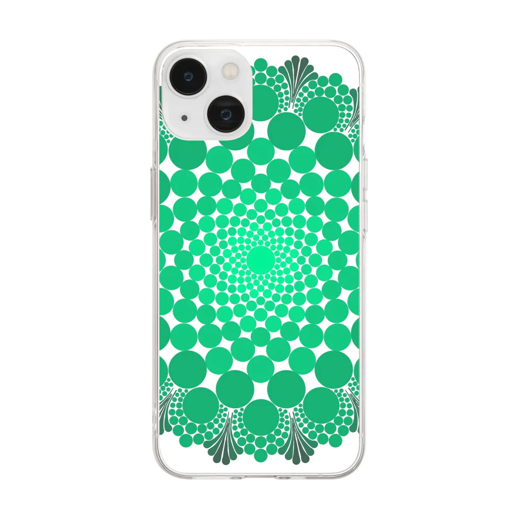 せとうちのしまDOTARTのもりのみどり Soft Clear Smartphone Case