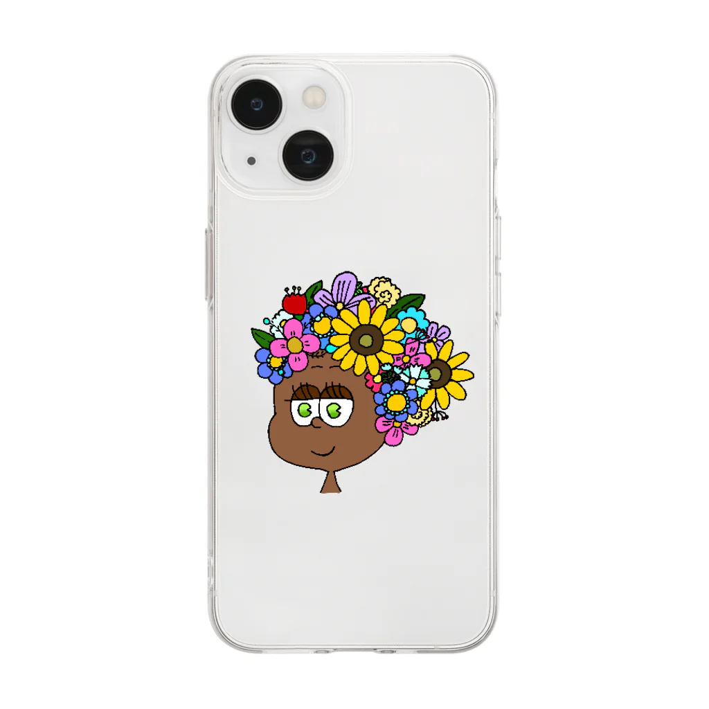 AYA_soundのflower girl Soft Clear Smartphone Case