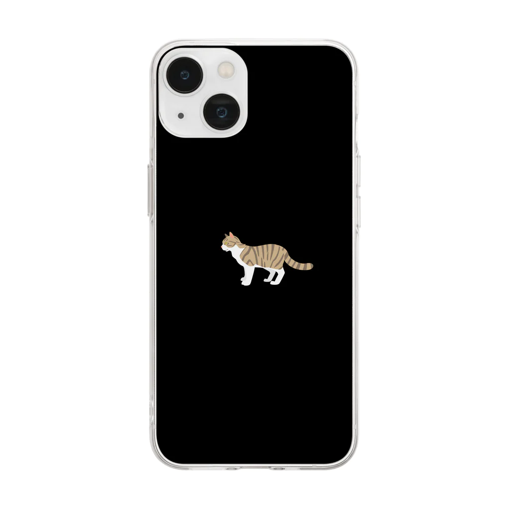 orange_honeyの猫1-9 キジ白猫 Soft Clear Smartphone Case