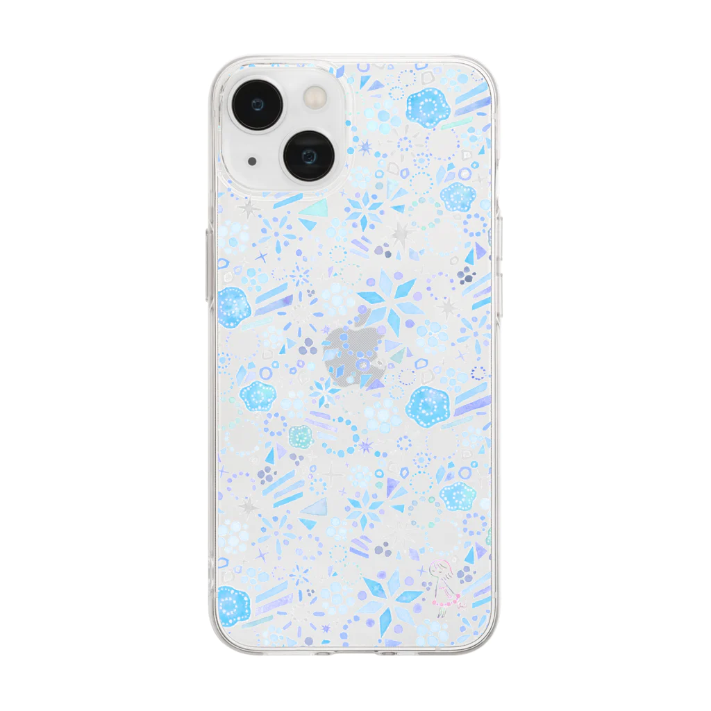 Hidzuki Kaoruの彩のきらめき＜ブルー＞ Soft Clear Smartphone Case