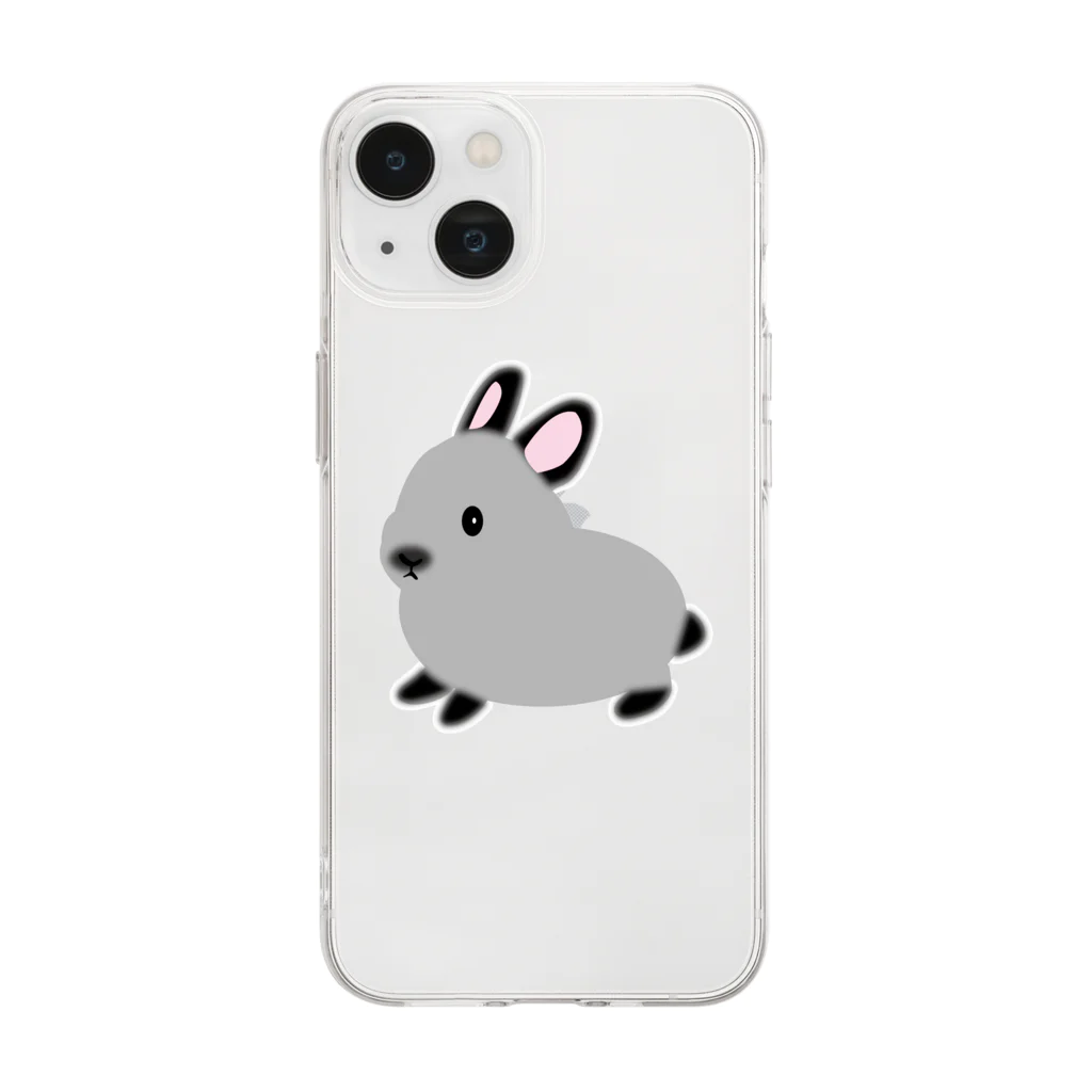 whiterabbit2010のうさぎ　サイアミーズスモークパール Soft Clear Smartphone Case