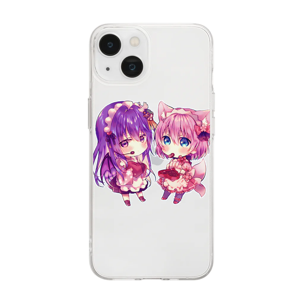 恋月ロウの黒娘＆恋月ロウのグッツ Soft Clear Smartphone Case