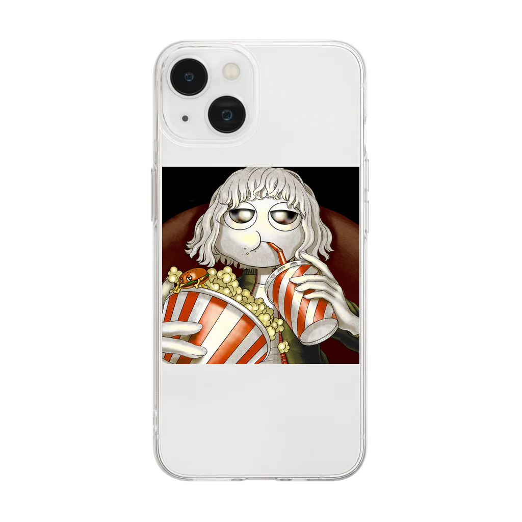 Midnight･Hamburgershop🍔のミッドナイト・シネマ🍔🍿🎬 Soft Clear Smartphone Case