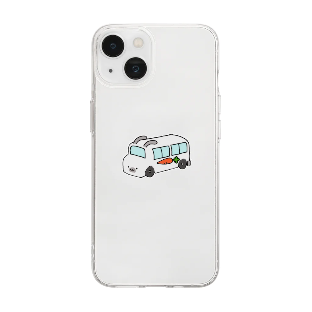 いぬのはなこ小屋のうさぎ幼稚園(しろ) Soft Clear Smartphone Case