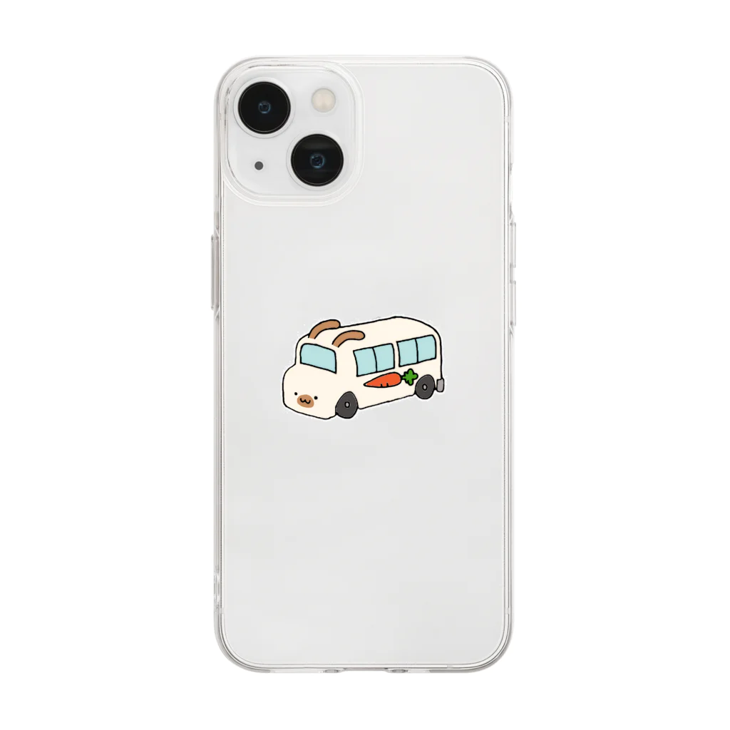 いぬのはなこ小屋のうさぎ幼稚園(白茶) Soft Clear Smartphone Case