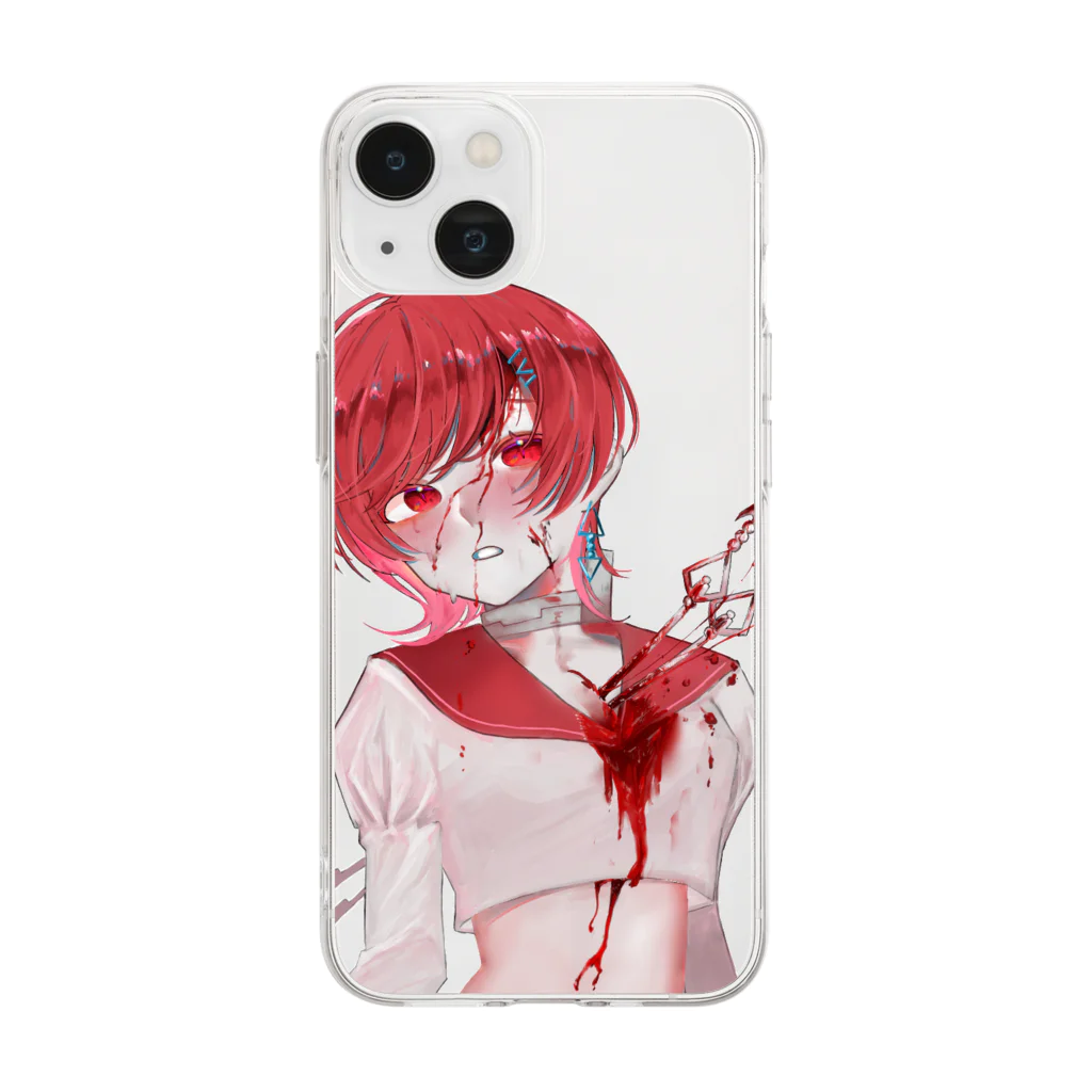 奏のぶっ刺されレッドちゃん Soft Clear Smartphone Case