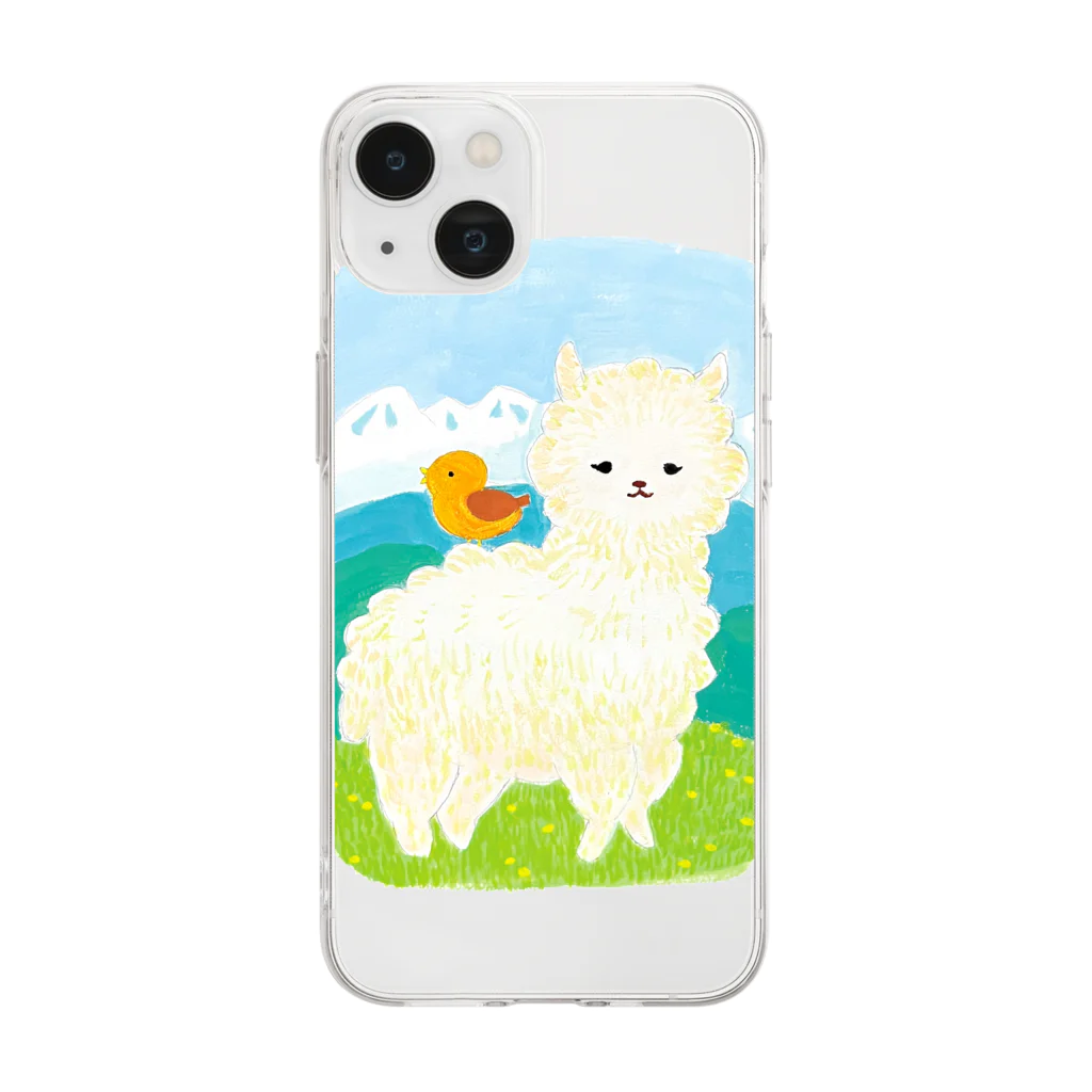 ピヨデザインのアルパカさん Soft Clear Smartphone Case