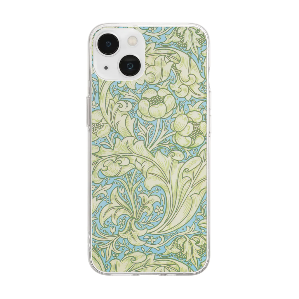 かえる商店のBachelor's Button by William Morris Soft Clear Smartphone Case