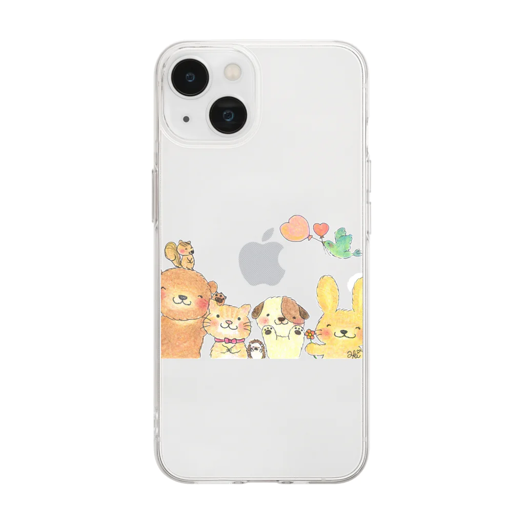 akiのひとりぼっちの時に会いにくる動物たち Soft Clear Smartphone Case