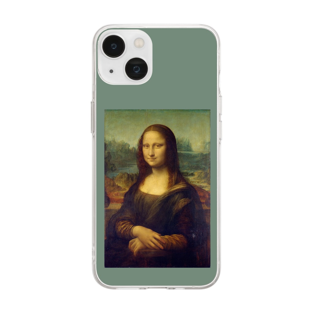 SONOTENI-ARTの018-001　レオナルド・ダ・ヴィンチ　『モナ・リザ』　クリア　スマホケース　iPhone 14/14Pro/13/13Pro/12/12Pro/11専用デザイン　CC5-1 Soft Clear Smartphone Case