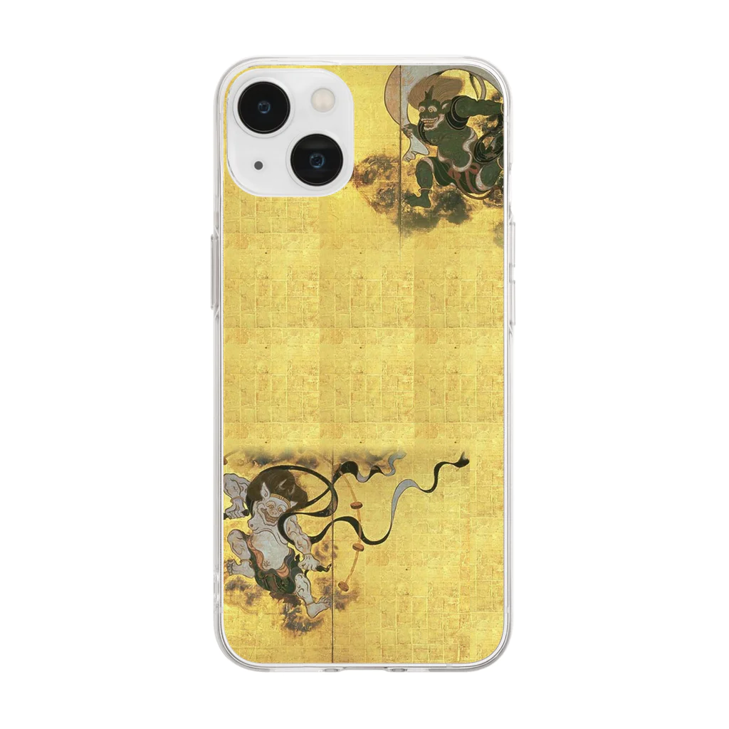 SONOTENI-ARTの023-001　俵屋宗達　『風神雷神図屏風』　クリア　スマホケース　iPhone 14/14Pro/13/13Pro/12/12Pro/11専用デザイン　CC5-1 Soft Clear Smartphone Case