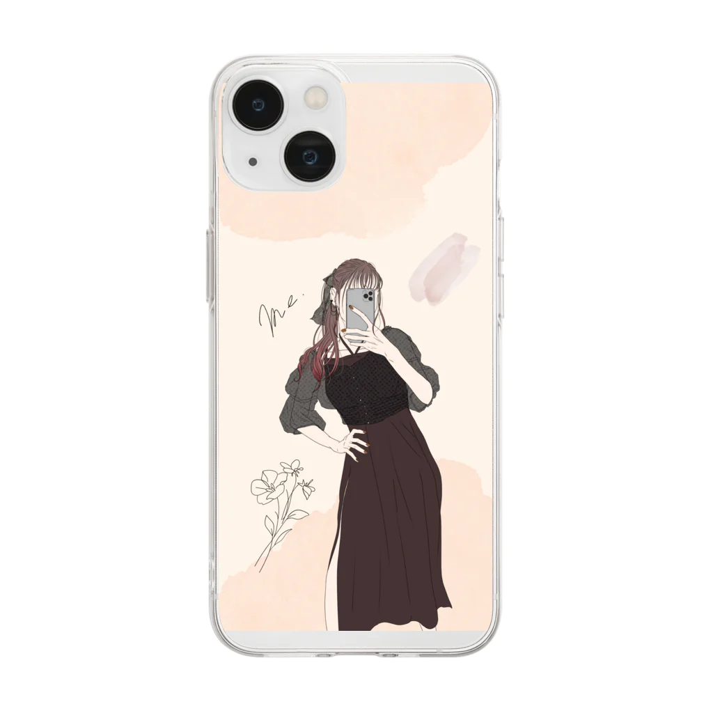 Nene's shopのエモガール Soft Clear Smartphone Case