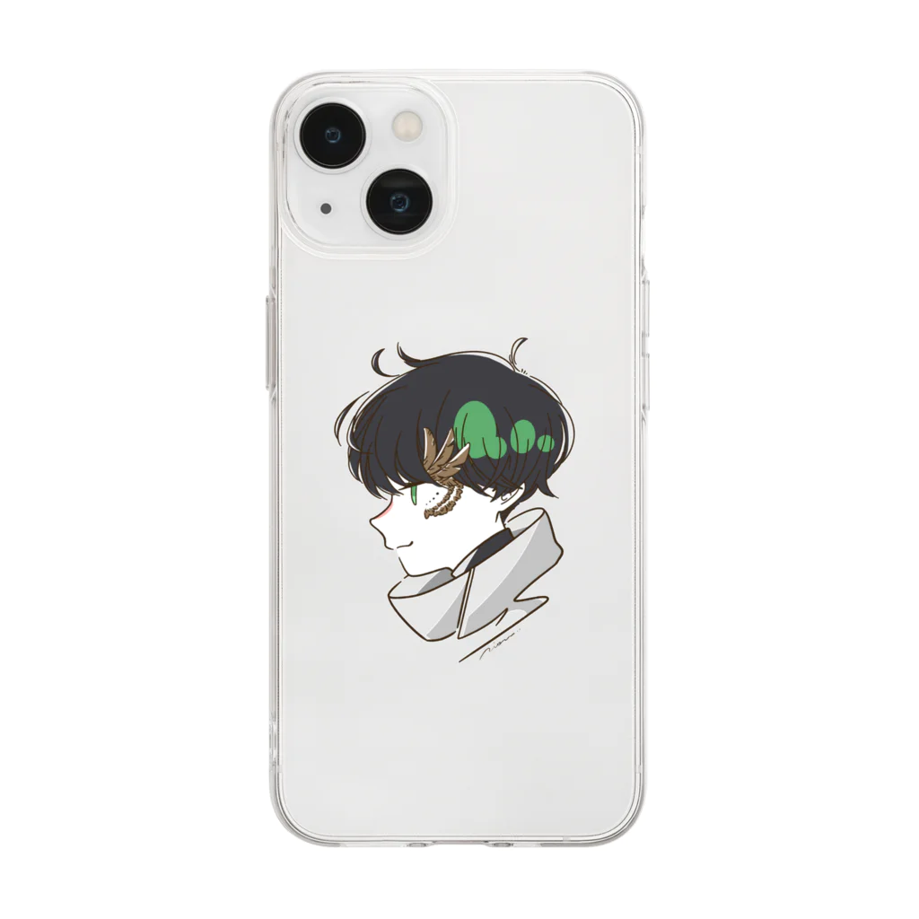 裏桜の夜鷹 Soft Clear Smartphone Case