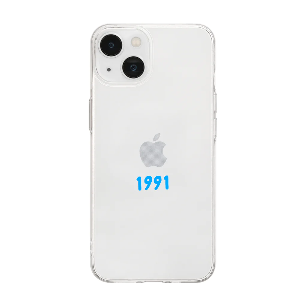 Born in 1991のBlue Soft Clear Smartphone Case