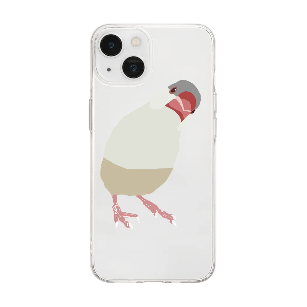 おしゃれぶんちょうのクリームイノ文鳥 Soft Clear Smartphone Case