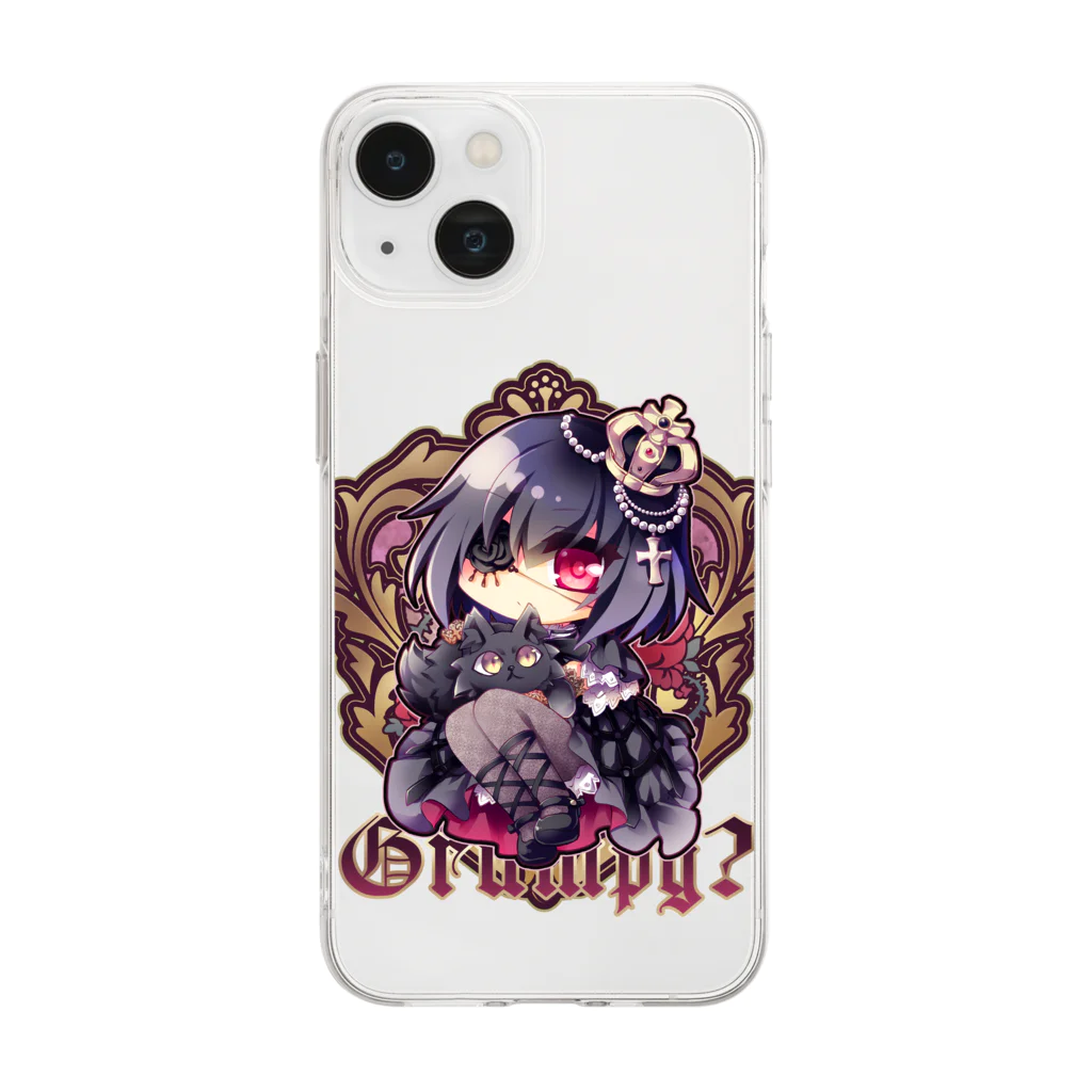 月蝕ざっか店＠SUZURIの不機嫌と王冠とお猫さま - Ctype Soft Clear Smartphone Case