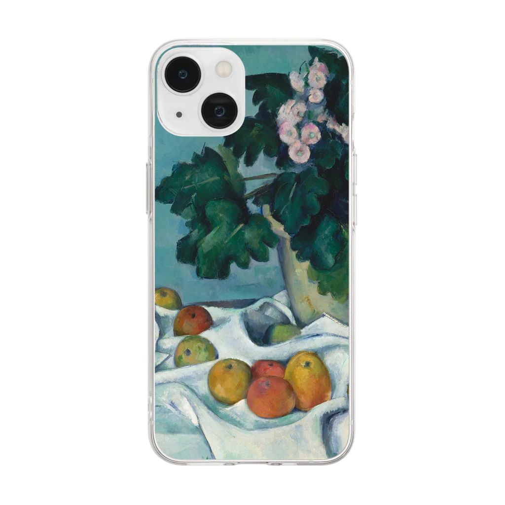 SONOTENI-ARTの017-007　ポール・セザンヌ　『リンゴとサクラソウの鉢のある静物』　クリア　スマホケース　iPhone 14/14Pro/13/13Pro/12/12Pro/11専用デザイン　CC5-1 Soft Clear Smartphone Case