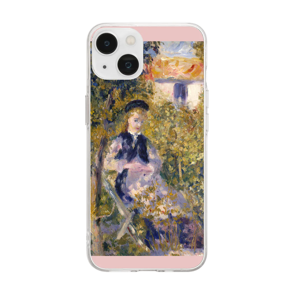 SONOTENI-ARTの016-007　ルノワール　『庭のニニ (ニニ・ロペス)』　クリア　スマホケース　iPhone 14/14Pro/13/13Pro/12/12Pro/11専用デザイン　CC5-1 Soft Clear Smartphone Case