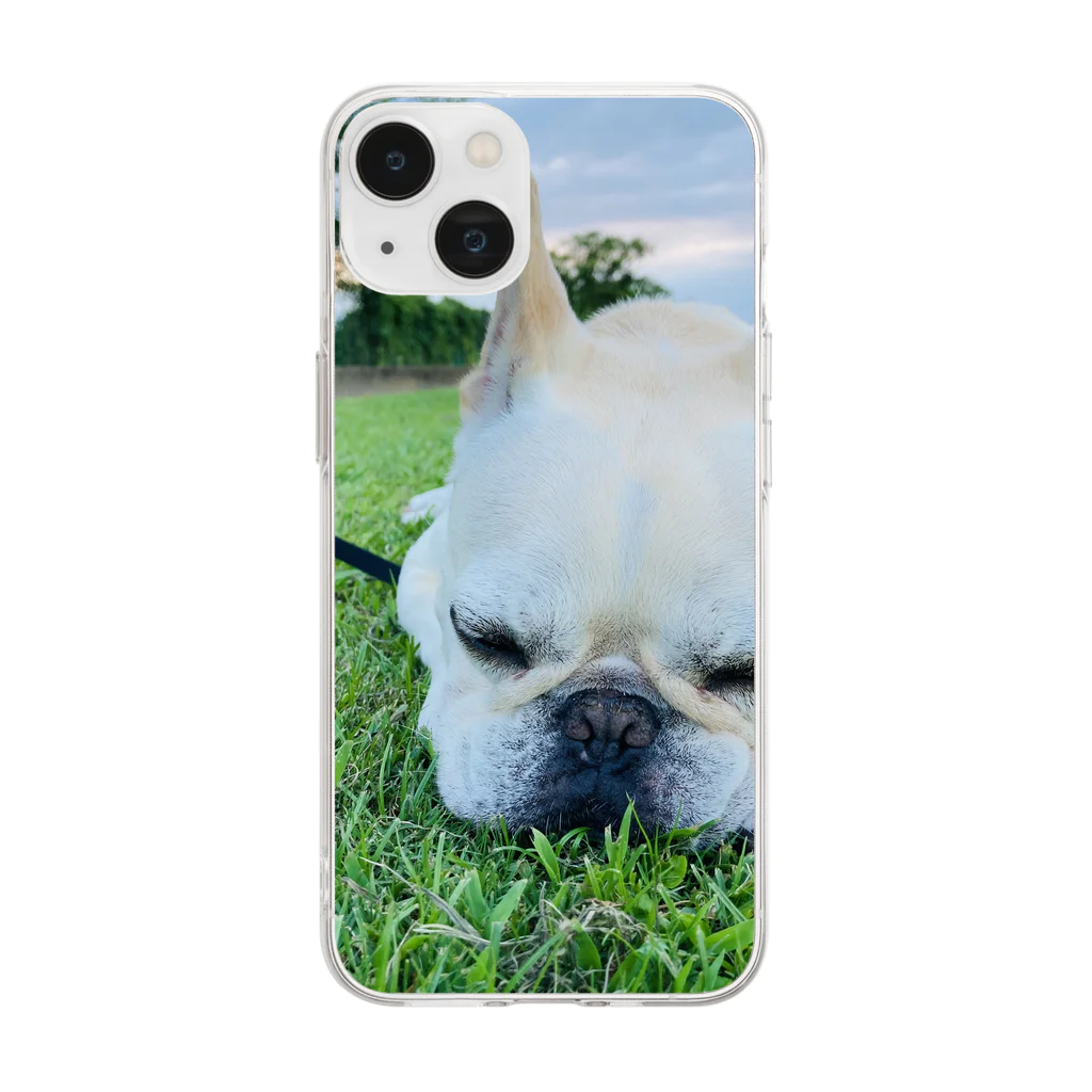 BizのGoods..のBiz the Frenchbulldog Soft Clear Smartphone Case