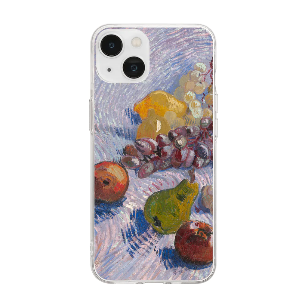 SONOTENI-ARTの005-017　ゴッホ　『リンゴ、セイヨウナシ、レモン、ブドウのある静物 』　クリア　スマホケース　iPhone 14/14Pro/13/13Pro/12/12Pro/11専用デザイン　CC5-1 Soft Clear Smartphone Case