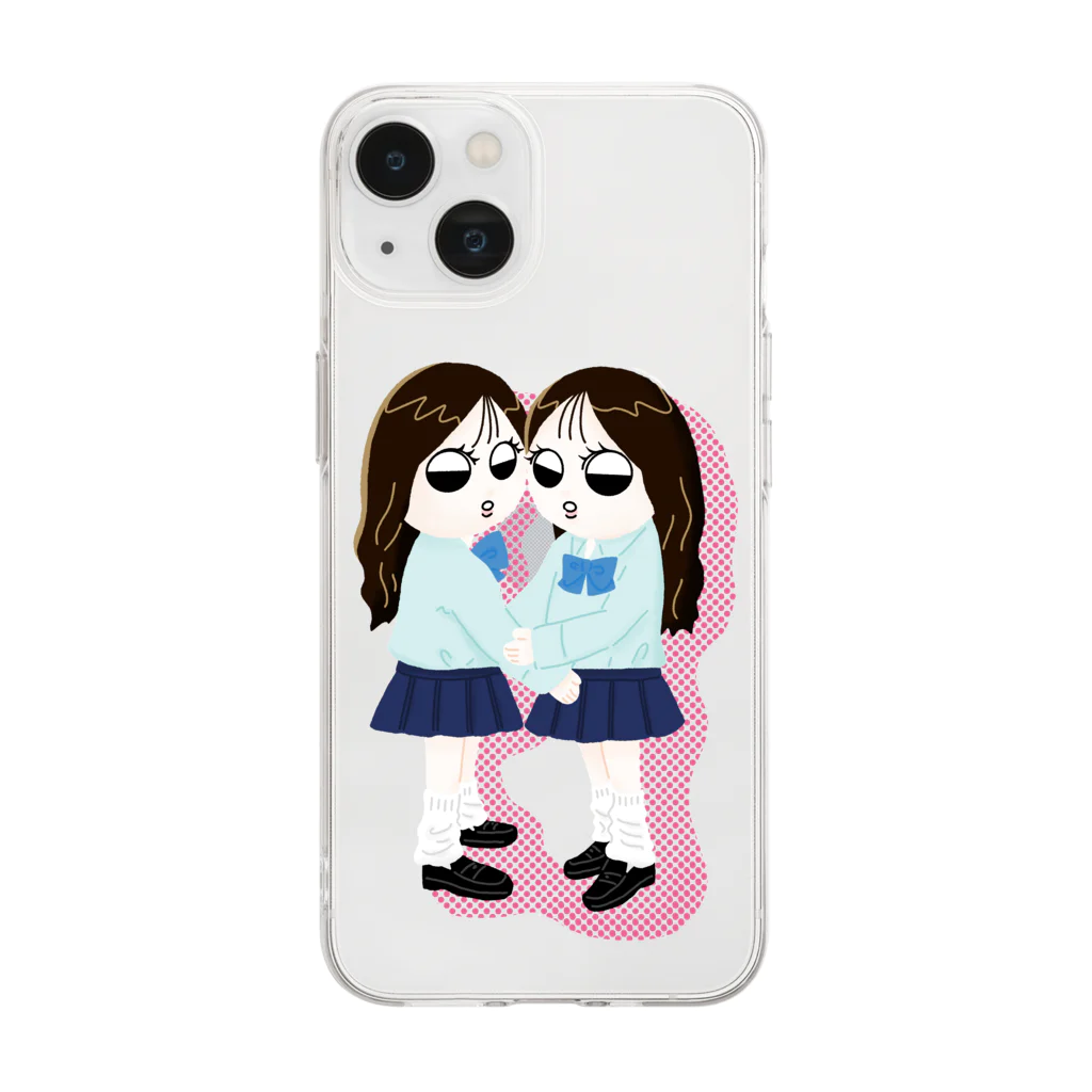 mikantonekotowatashiのれいわのおんなのこ Soft Clear Smartphone Case