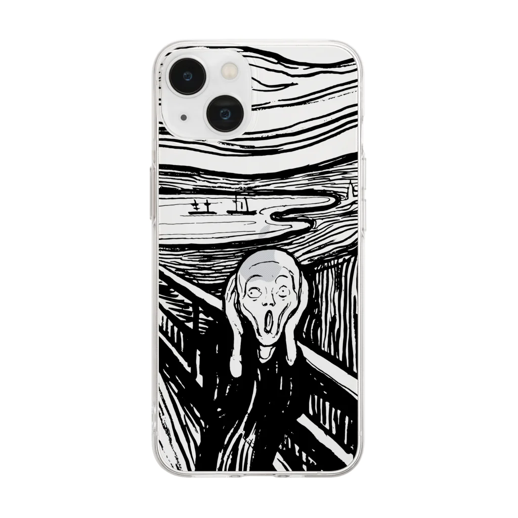 MUGEN ARTのムンク　叫び　Munch / The Scream リトグラフ　 ソフトクリアスマホケース