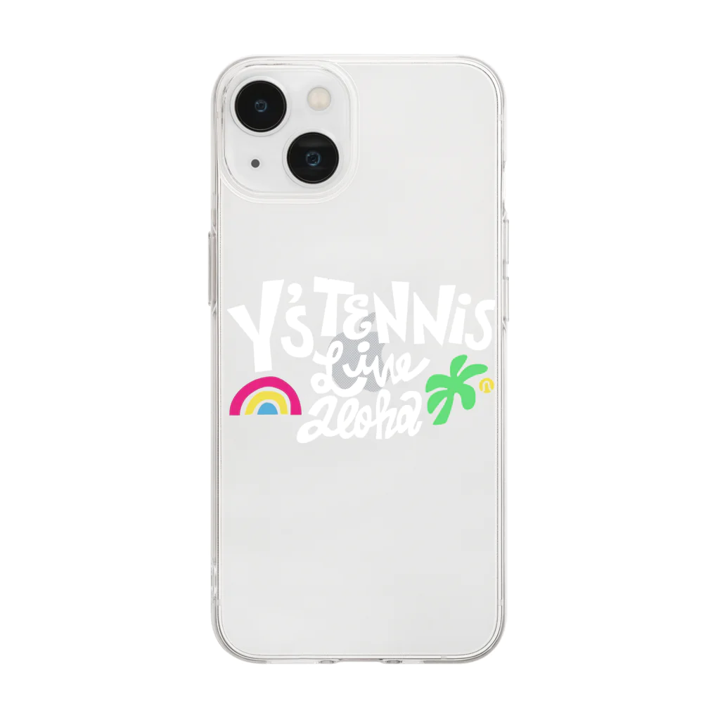 Y's TennisのY's Tennis 白ロゴ　ヤシの木 Soft Clear Smartphone Case