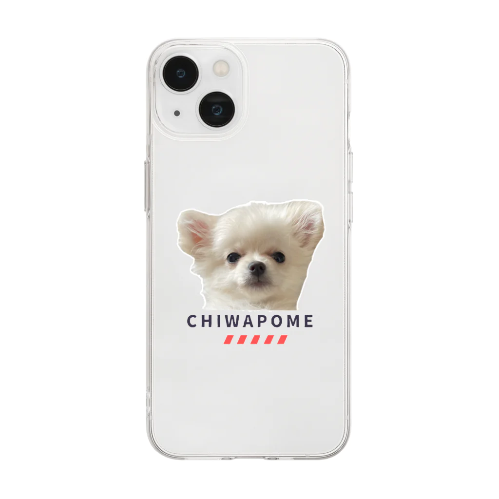 黒猫のチワポメのキコちゃん Soft Clear Smartphone Case