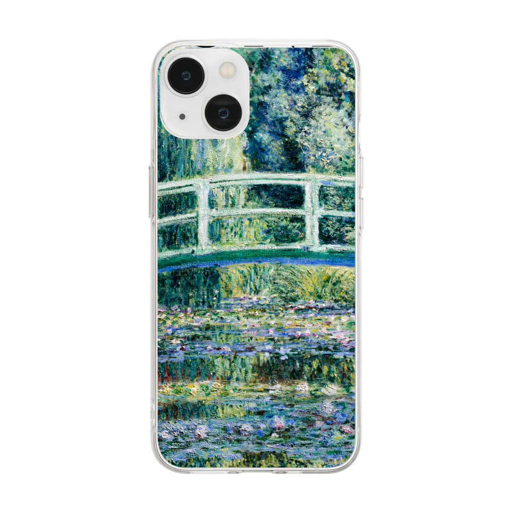 MUGEN ARTのモネ　睡蓮の池と日本の橋　Claude Monet　 ソフトクリアスマホケース