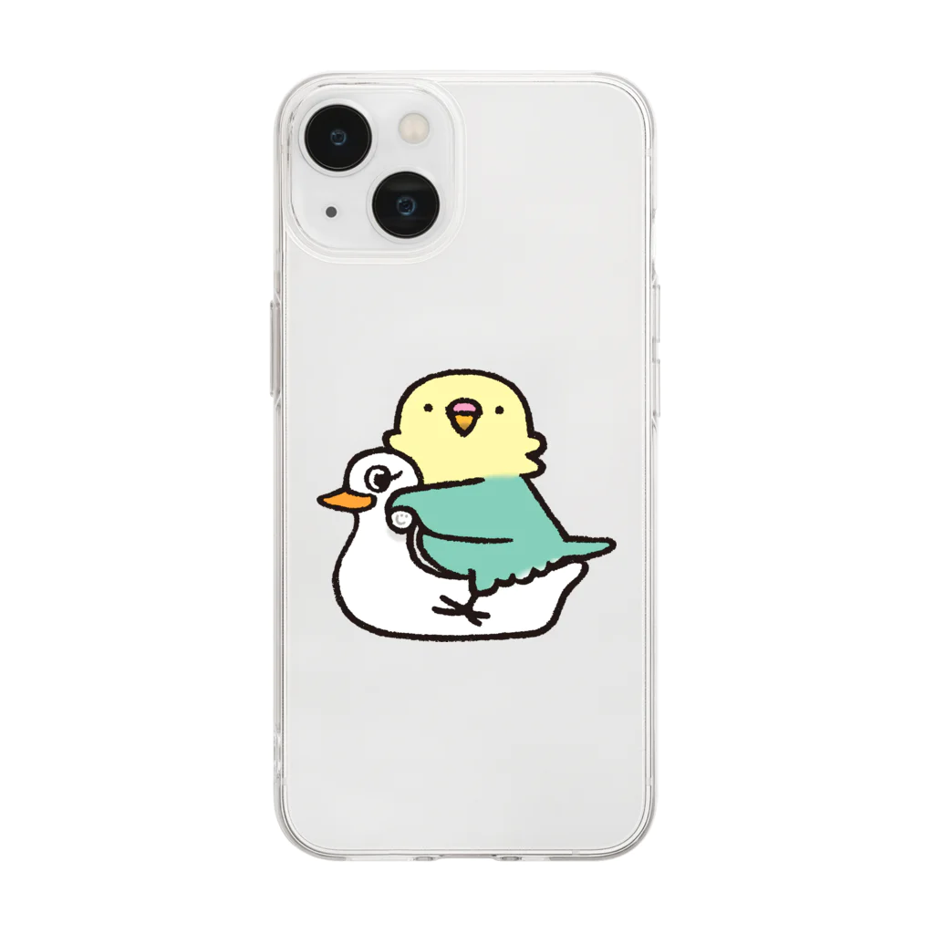 中原じゅん子グッズ店のインコちゃん うんこ出た Soft Clear Smartphone Case