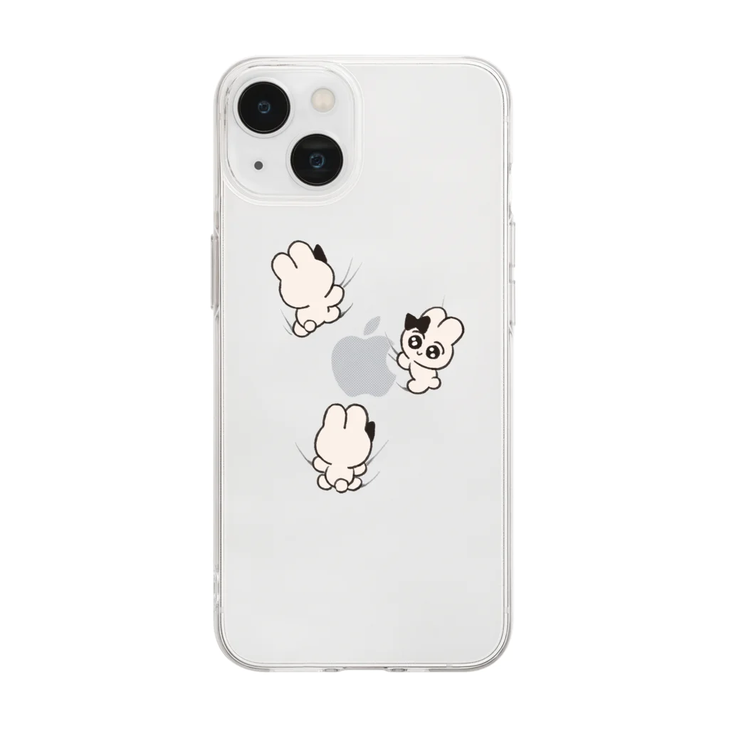 げんぴょんのよじよじ Soft Clear Smartphone Case