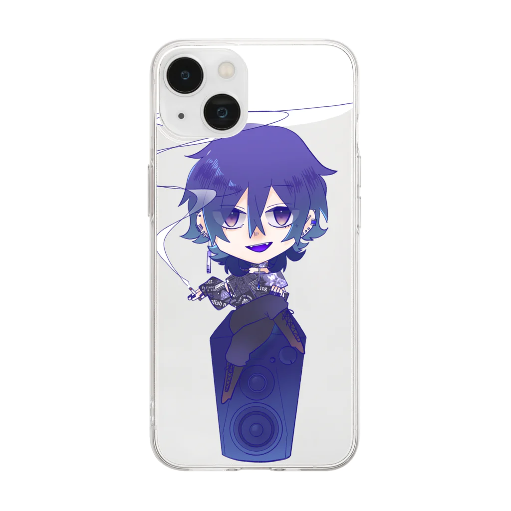 x💜x紫安音あるふぁx💜xの煙 Soft Clear Smartphone Case