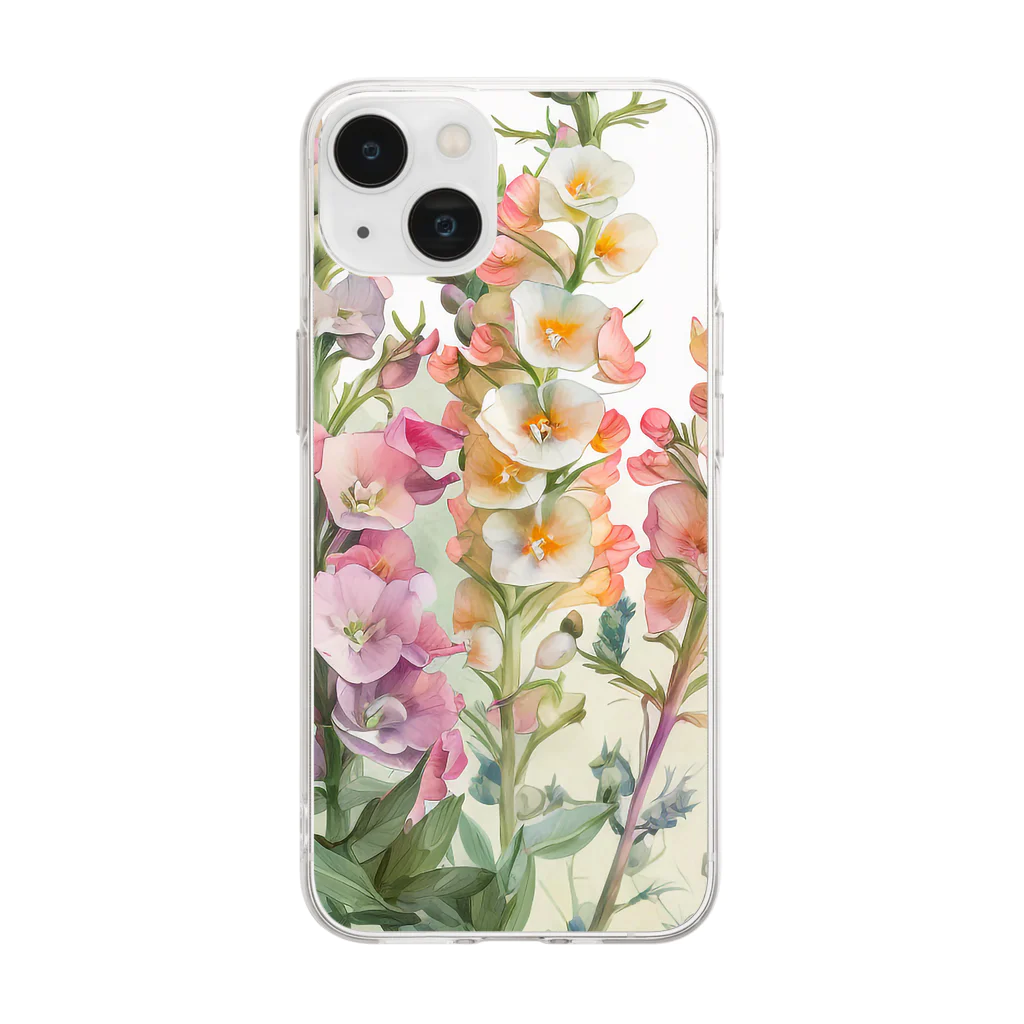botanicalartAIのキンギョソウ Soft Clear Smartphone Case