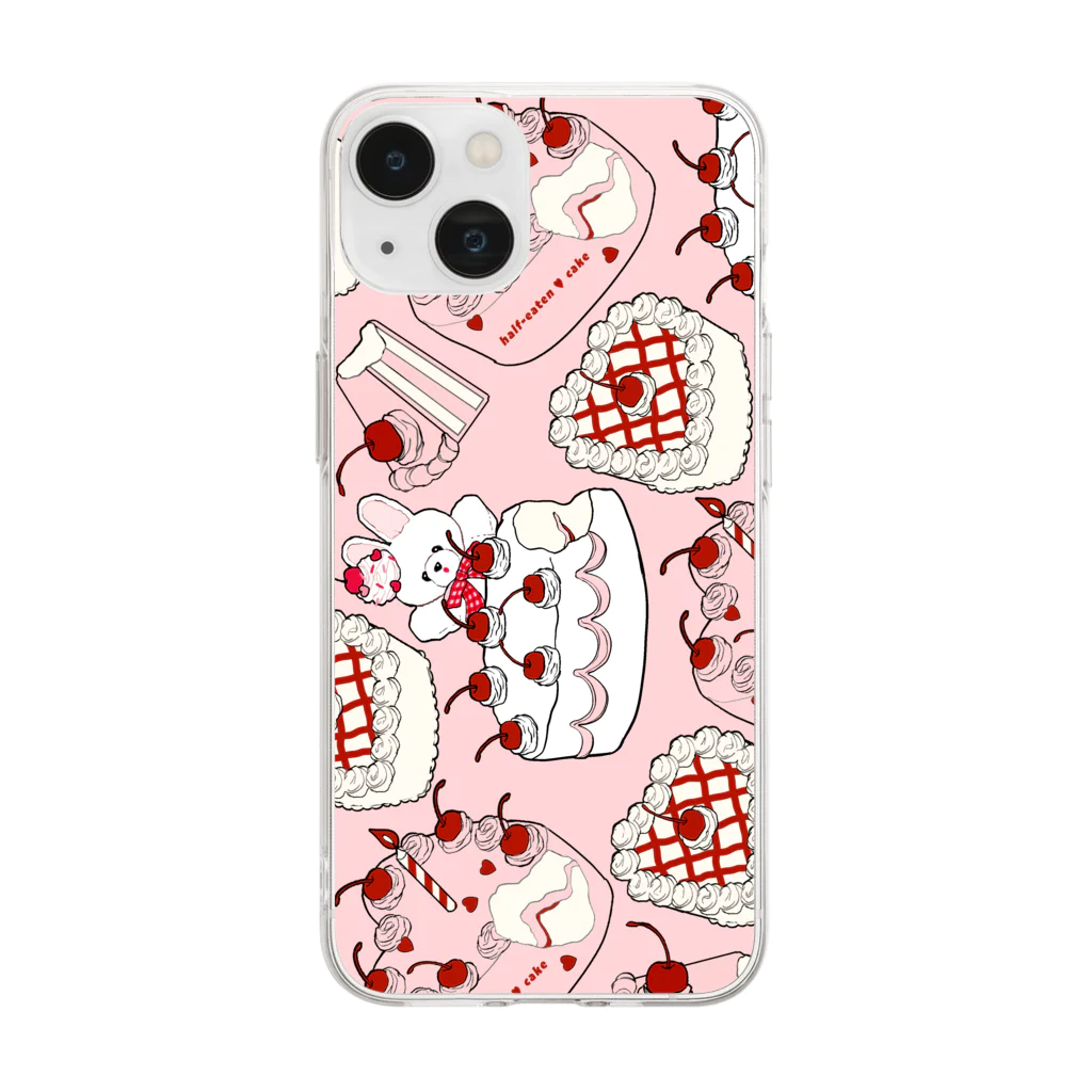 half-eaten ♡ cakeのCAKES Soft Clear Smartphone Case