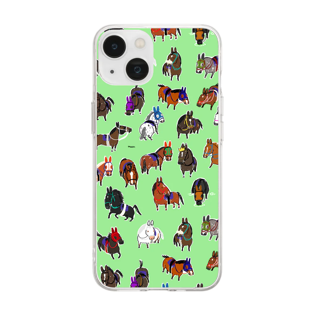 POPPY＿moooo  チャリティーショップの2022 春　競走馬 Soft Clear Smartphone Case