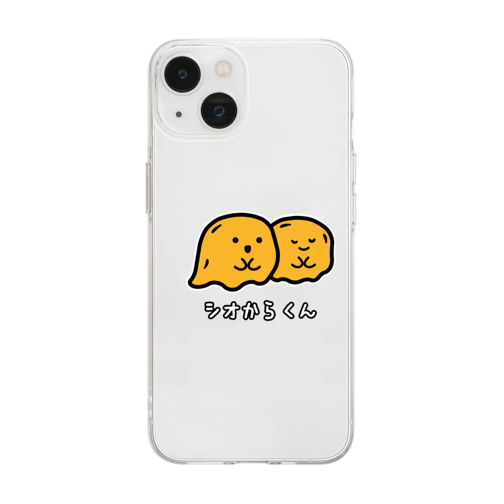 SS SHOP 【SOVL GOODS】のシオからくん Soft Clear Smartphone Case