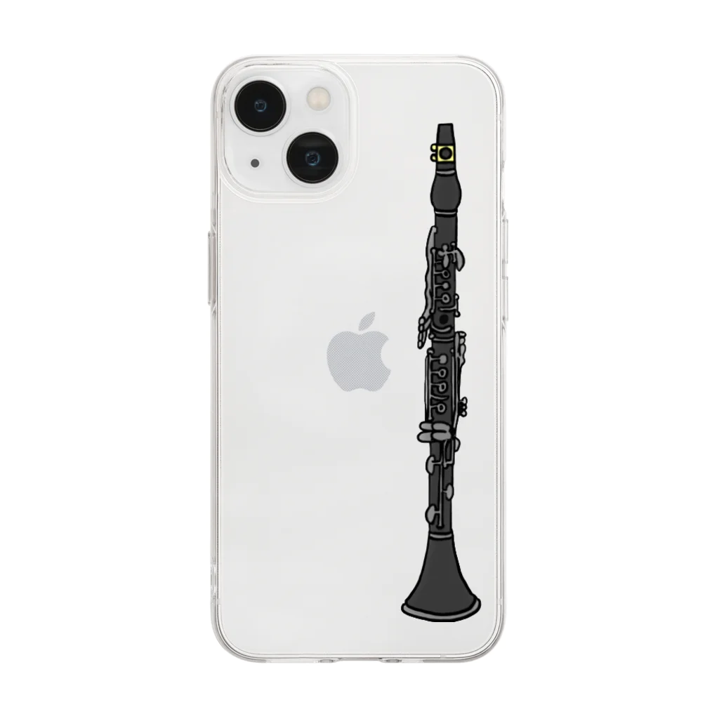 まなclarinetのクラリネット Soft Clear Smartphone Case