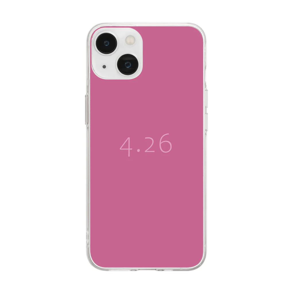 「Birth Day Colors」バースデーカラーの専門店の4月26日の誕生色「アイビス・ローズ」 Soft Clear Smartphone Case