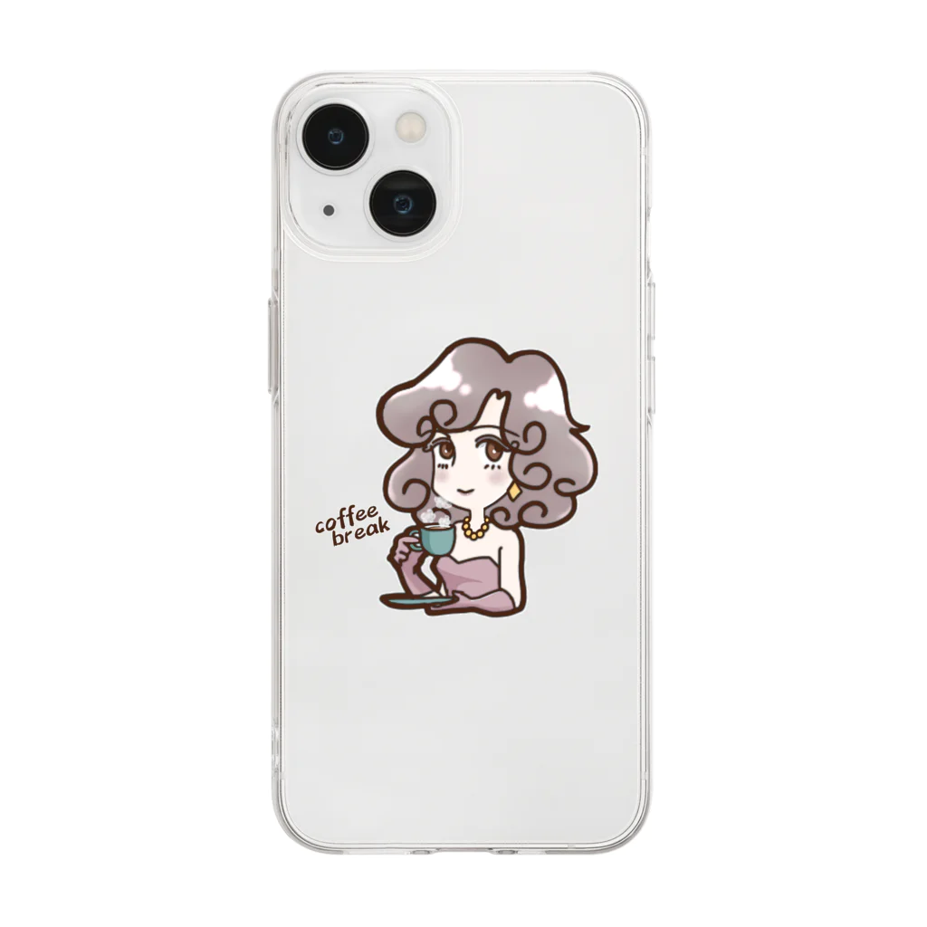 Aangel444MのCoffee break  Soft Clear Smartphone Case