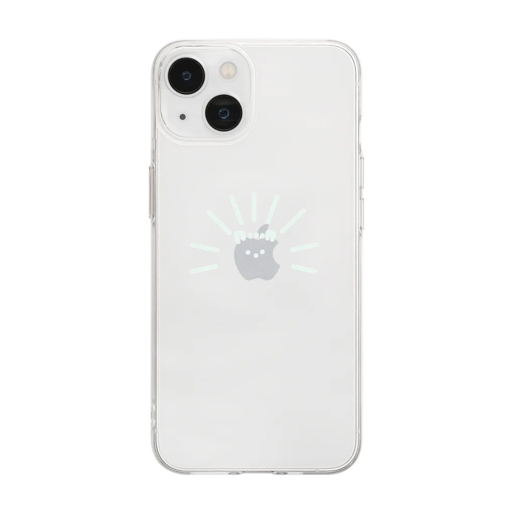 YOMOYA PROJECTのハリネズミのハリー 白 Soft Clear Smartphone Case