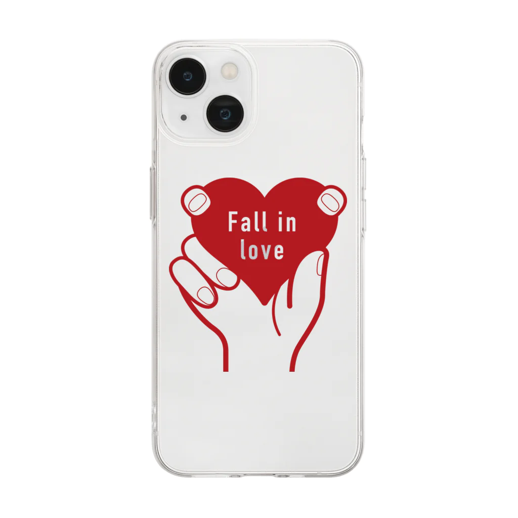 t-shirts-cafeのFall in love Soft Clear Smartphone Case
