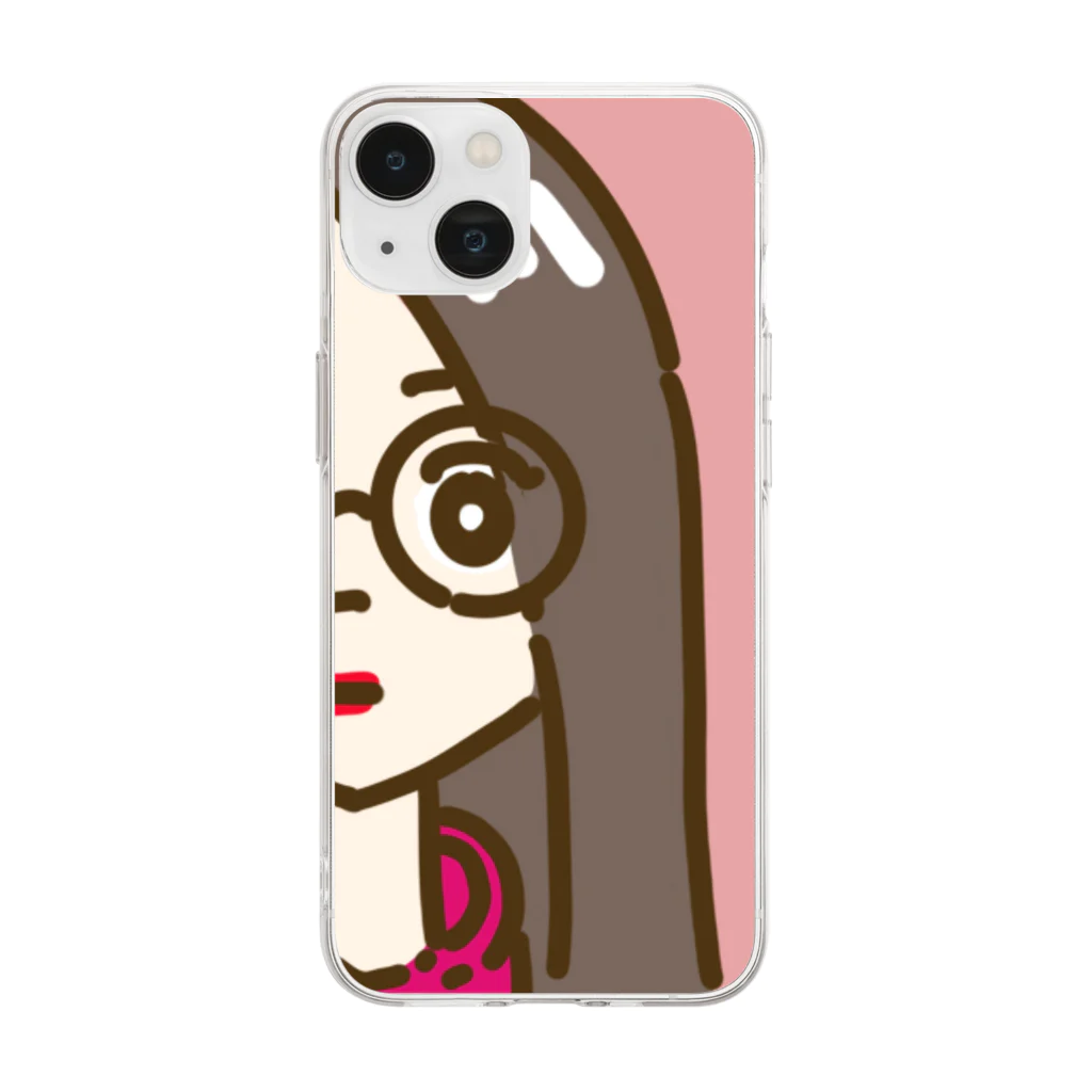 SIN0923のメガネな女の子 Soft Clear Smartphone Case